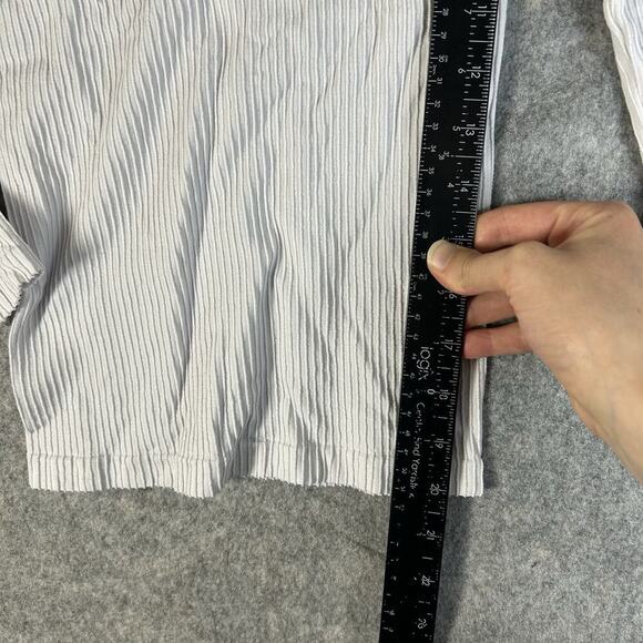 Intimately Free People Top Women XS/S White Ribbed Knit Cutout Crop Tee Stretch - Picture 4 of 6